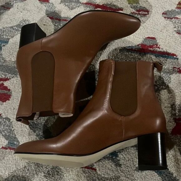 Kahmune Mila Leather Ankle Boot Bootie Camel Brown Size 11 - Picture 1 of 7